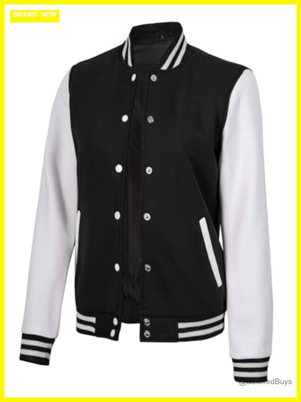 Women's Varsity Bomber Jacket Fleece Letterman Baseball Casual